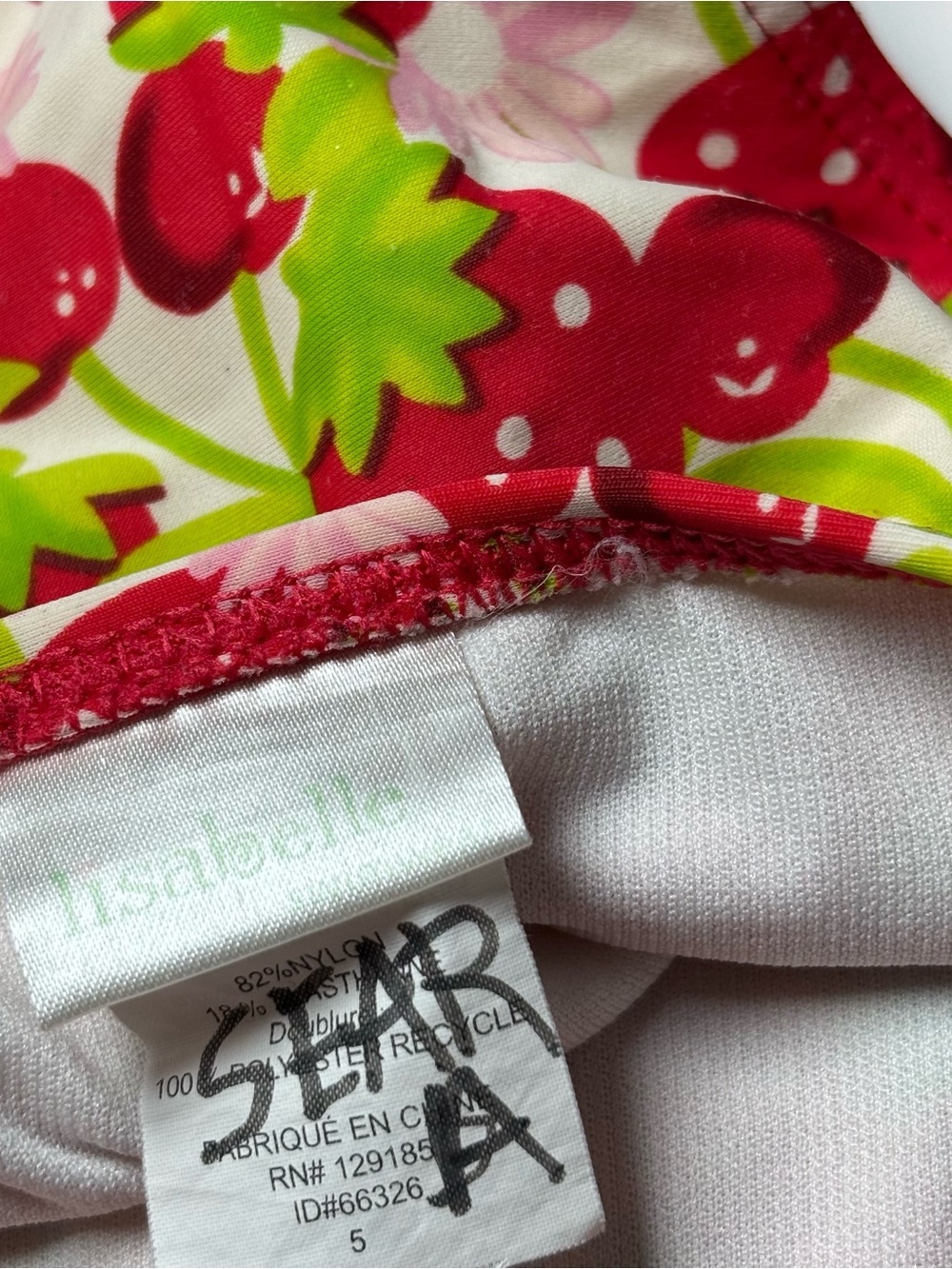 Lisabelle Girls Strawberry & Polka Dot Ruffle Tankini Two Piece Swimsuit Size 5T - Picture 8 of 12